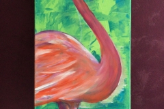 Flamingo in Grün